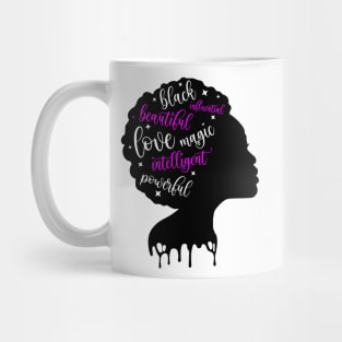 Black American Woman. Afro American Girl. Black Beautiful Mug